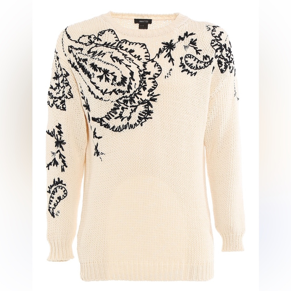 Avant Toi Beige Cotton Sweater NWOT